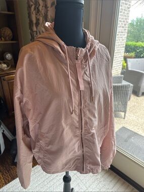 Ashley By 26 International Light Pink Hooded Zip Bomber Jacket
